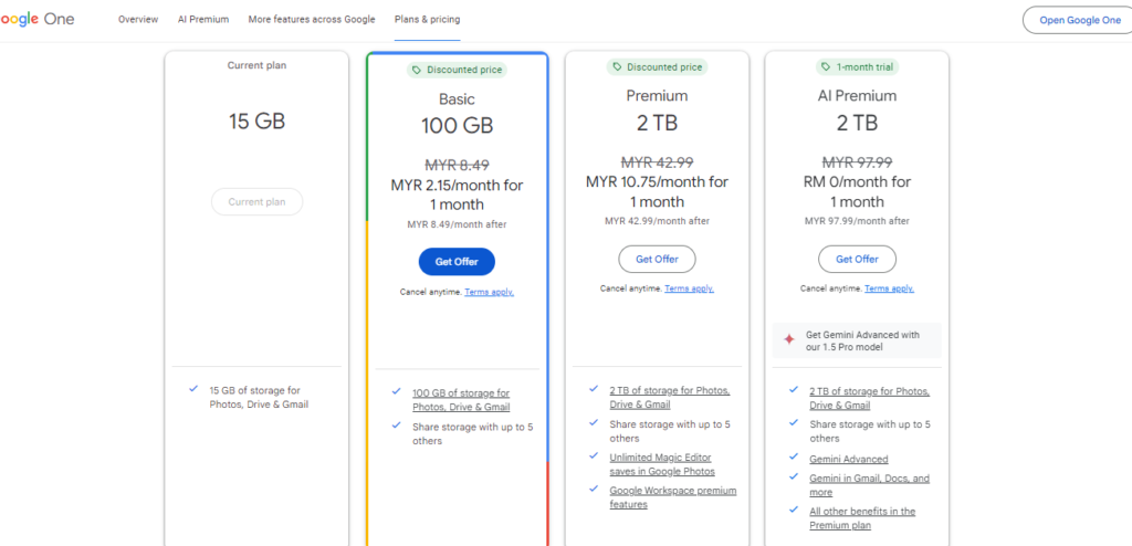 Dropbox vs. Google Drive pricing